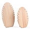 2 Sizes Wooden Oval Leaf Detachable Bracelet Display Stands, Slant Back Bracelet Organizer Holder, Wheat, 9~9.5x16~17.5x25~31cm