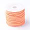 Faux Suede Cord, Faux Suede Lace, Coral, 3x1.5mm, about 5.46 yards(5m)/roll, 25rolls/bag