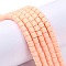 Handmade Polymer Clay Bead Strands, Column, Light Salmon, 6.5x6mm, Hole: 1.2mm, about 61pcs/strand, 15.75 inch(40cm)