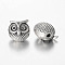 Owl Alloy Beads, Antique Silver, 11x11x9mm, Hole: 1.5mm