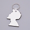 Sublimation Blanks Keychains, MDF Board Heat Transfer Keyring, for Heat Press, Man, Platinum, White, 8.8cm