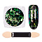 Nail Art Glitter Flakes, Starry Sky/Mirror Effect, Iridescent Glitter Flakes, with One Brush, Green, 30x30x17mm, about 0.3g/box