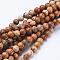 Gemstone Beads Strands, Natural Picture Jasper, Round, about 6mm in diameter, hole: about 0.8mm, 15~16 inch