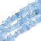 Natural Aquamarine Beads Strands, Chip, Grade A, 5~15x5~10x2~7mm, Hole: 1mm, about 130~140 pcs/Strand, 15.75 inch(40cm)