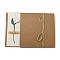 Dried Calla Lily Paper Thank You Greeting Cards, with Kraft Paper Envelopes, Rectangle, White, 170x120x1mm