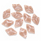 Acrylic Pendants, Imitation Gemstone Style, Leaf, Dark Salmon, 29x18.5x4.5mm, Hole: 1.8mm, about 585pcs/500g