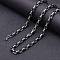 Titanium Steel Byzantine Chain Necklaces for Men, Black, 27.56 inch(70cm)