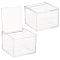 4 Grids Transparent Plastic Gift Boxes, with Flip Cover, Square, Clear, 7.9x7.9x6cm, Inner Diameter: 4.8x4.8x4.7cm