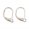 Brass Leverback Earring Findings, with Loop, Real Platinum Plated, 16x12x2mm, Hole: 1.5mm, Pin: 0.5mm