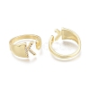 Brass Micro Pave Clear Cubic Zirconia Cuff Rings X-RJEW-F103-13K-G-2