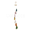 Chakra Natural Dyed Agate Piece Hanging Ornament HJEW-R126-01A-1