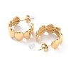 304 Stainless Steel Oval Stud Earrings EJEW-H115-25G-2