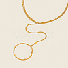 304 Stainless Steel Twisted Chain 2-Strand Hand Chain Ring Bracelets for Women MQ9629-1