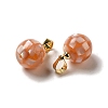Natural Pink Shell Dyed Round Charms SSHEL-H071-01G-04-2