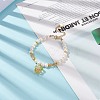 4Pcs 4 Color Lampwork Flower Charm Bracelets Set BJEW-TA00177-6