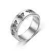 Rotating 201 Stainless Steel Anxiety Relief Rings for Women Men PW-WG4928D-06-1
