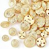 Olycraft 50Pcs 5 Style 4-Hole Brass Buttons BUTT-OC0001-18-4