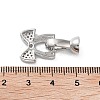 Rack Plating Brass Micro Pave Cubic Zirconia Ice Pick Pinch Bails ZIRC-P117-01A-P-3