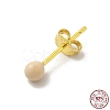 Enamel Round Ball Stud Earrings EJEW-C020-01G-03-1