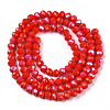 Electroplate Opaque Solid Color Glass Beads Strands EGLA-A034-P4mm-L24-2
