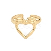 12Pcs Ion Plating(IP) 304 Stainless Steel Heart Open Cuff Rings for Women RJEW-G312-08G-3