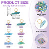30Pcs 6 Styles Electroplated Natural Quartz Crystal Pendants PALLOY-TAC0225-4