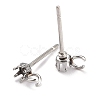 Non-Tarnish 304 Stainless Steel Stud Earring Settings STAS-B004-02P-A-2