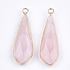 Natural Rose Quartz Pendants G-S344-21C-2