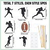 5 Sets Paper Cake Toppers AJEW-SC0002-73-2