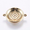 Brass Micro Pave Cubic Zirconia Links ZIRC-F077-11G-2