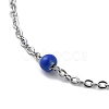 304 Stainless Steel Cable Chain Bracelet with Enamel Rondelle Beaded BJEW-G683-02P-01-2