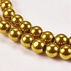 Electroplate Non-magnetic Synthetic Hematite Beads Strands X-G-J169A-4mm-04-3