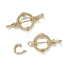 Brass Micro Pave Clear Cubic Zirconia Fold Over Clasps KK-K361-02G-1