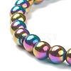 Synthetic Magnetic Hematite Beaded Stretch Bracelets BJEW-A117-B-09-3