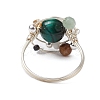Planet Natural Green Aventurine Finger Rings RJEW-TA00165-02-4