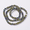 Electroplate Transparent Glass Beads Strands EGLA-A034-T4mm-Q16-2