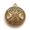 Tibetan Style Hollow Alloy Pendants TIBEP-F075-01AG-RS-1