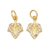 Brass Micro Pave Clear Cubic Zirconia Charms KK-F941-37B-G-1
