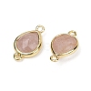 Natural Strawberry Quartz Faceted Connector Charms G-L514-048P-02-2