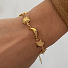 304 Stainless Steel Star & Sun & Moon Link Bracelets for Women PP4213-1-3
