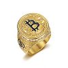 304 Stainless Steel with Rhinestone Enamel Finger Rings for Men WG386AF-01-1