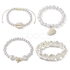 4Pcs 4 Style ABS Plastic Imitation Pearl Beaded Stretch Bracelets Set BJEW-JB10104-4