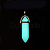 Bullet Pointed Synthetic Luminous Stone Pendants LUMI-PW0001-055-B-4