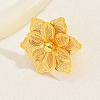 Iron Hollow Flower Cuff Rings NM9371-3