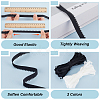 25M 2 Colors Flat Polyester Elastic Cord with Flower Edge OCOR-BC0006-90-4