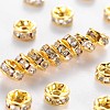 Brass Grade A Rhinestone Spacer Beads RSB037NF-01G-1