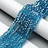 Transparent Electroplate Glass Beads Strands EGLA-A039-T2mm-A01-4