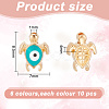 60Pcs 6 Colors Golden Tone Alloy Enamel Beads ENAM-AR0001-53-2