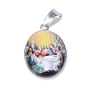 Jesus & Virgin Mary Theme Glass Pendants X-GLAA-R193-P-2