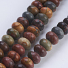 Natural Polychrome Jasper/Picasso Stone/Picasso Jasper Beads Strands G-P354-03-8x5mm-1